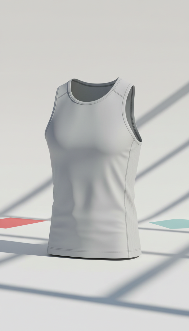 Technical tank top in urban silver